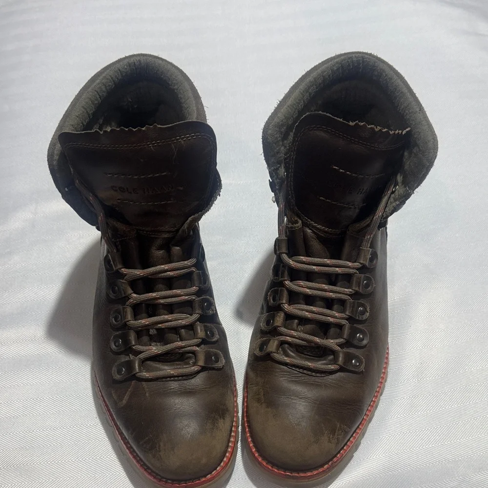 Cole Haan Brown Leather Lace-Up Men's Boots